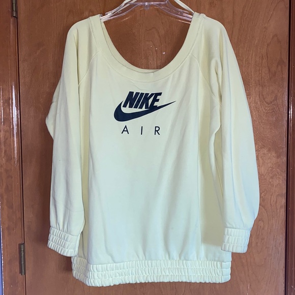 Nike Off the Shoulder Sweater (Neon Green, Long Sleeves) - Picture 1 of 2